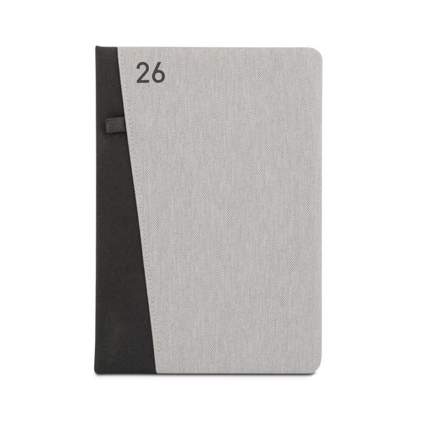 LARSSON A5. Agenda A5 em poliéster reciclado (100% rPET) - Cinzento