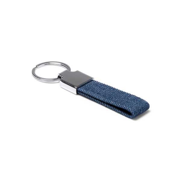 Personalized denim fabric keyring