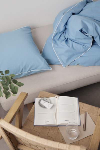 VINGA Marston Set de 4 pièces de lit en coton biologique OCS - Bleu