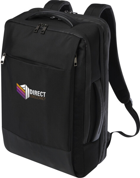 Mochila para portátil de 17" ampliável reciclada GRS de 35 L Expedition Pro - Preto liso