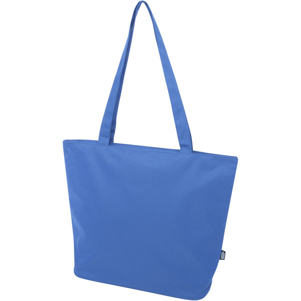 Sac shopping Panama de 20 L avec fermeture éclair recyclé certifié GRS - Bleu royal