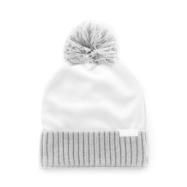 Full colour polyester beanie with acrylic inside, pom pom and ribbed 2*1 cuff - Adults