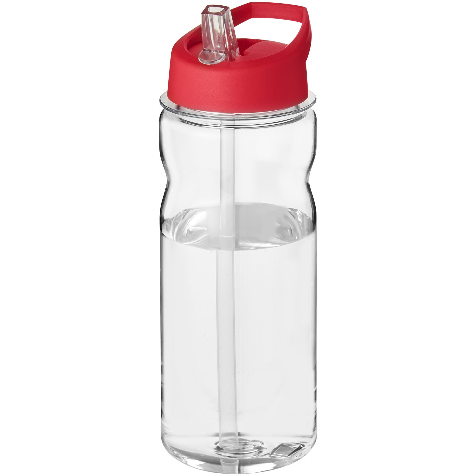 Sportovní láhev s víčkem s hubičkou Base Tritan™ 650 ml - Průhledná / Červená s efektem námrazy