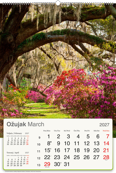 Okomiti zidni kalendar – Planet Zemlja