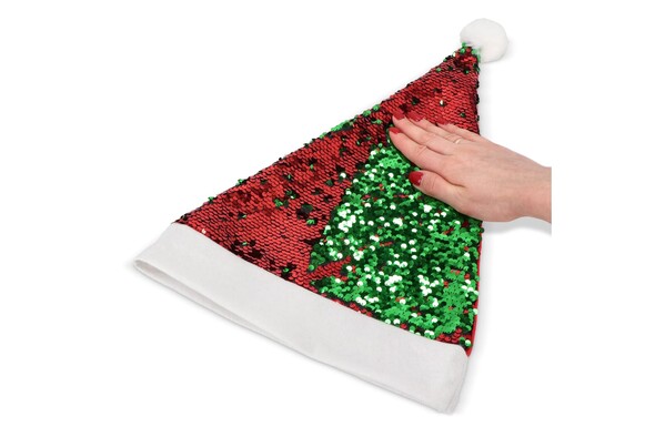 Bonnet de Noël à paillettes bicolores