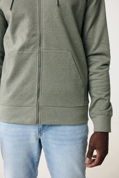 IQONIQ Abisko recycled cotton zip through hoodie - Heather Green / XXXL