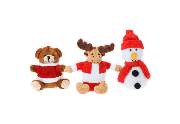 Weihnachts-Plüsch-Schlüsselanhänger Velin, Rentier - Mehrfarbig