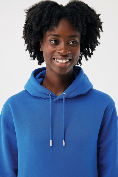 Sweat à capuche en coton recyclé IQONIQ Joshua - Bleu Royal / L