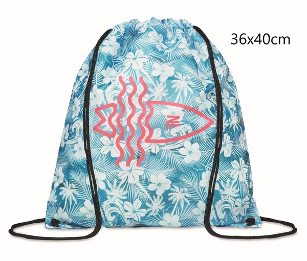 Full colour recycled PET drawstring bag - 36x40cm