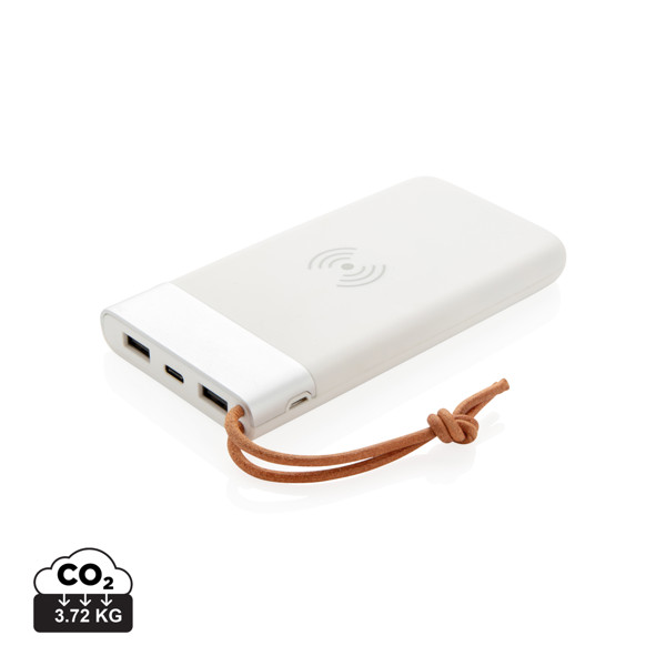 Aria 8.000 mAh 5W Wireless Charging Powerbank - Weiß