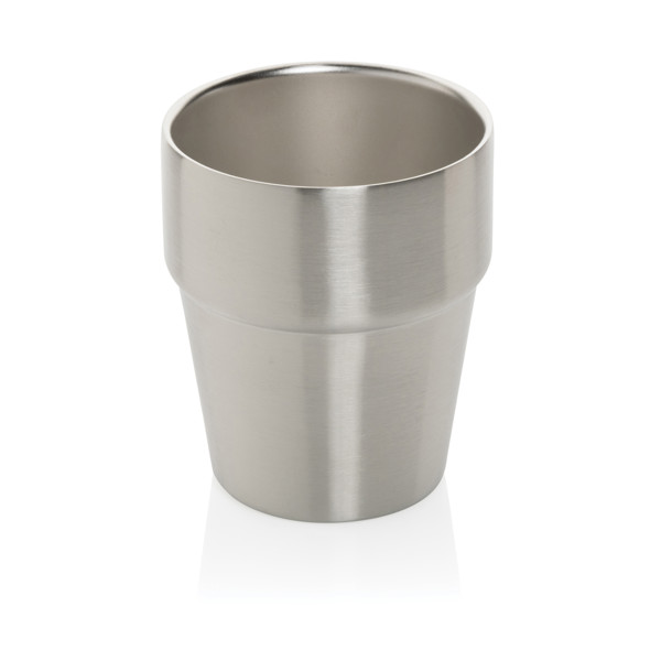 Dvostenska kavna skodelica Clark, 300 ml reciklirano jeklo - Silver