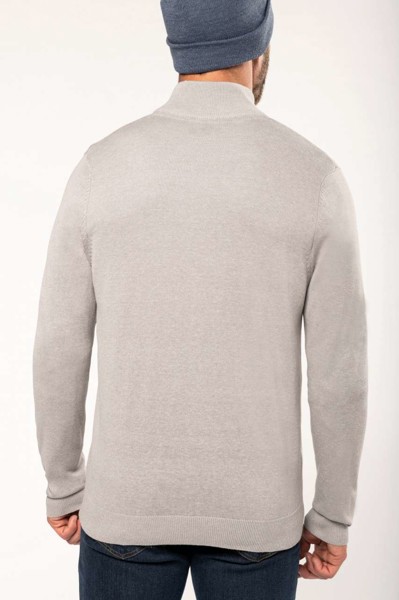 Men's Full Zip Cardigan - Grey Melange / S