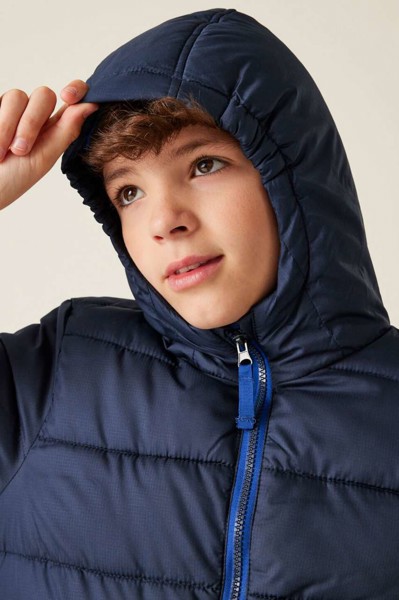 Junior Scholar Thermal Hooded Jacket - Black / Classic Red / 5/6