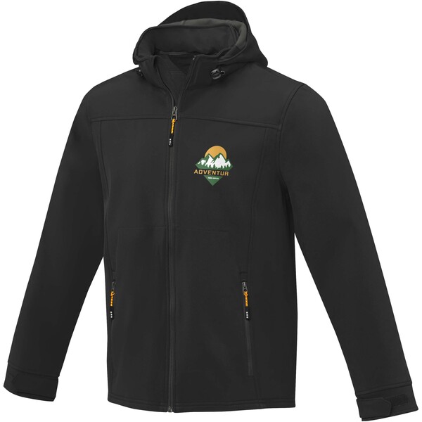 Langley men's GRS recycled softshell jacket - Black / S