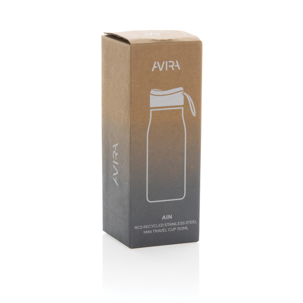 Mini bouteille de voyage 150ml en acier RCS Avira Ain - Blanc