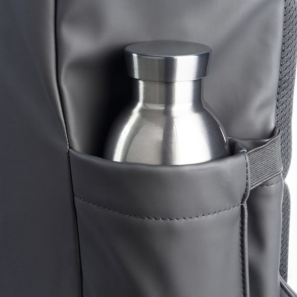Water-Resistant Soft Pu (15") Backpack - Black