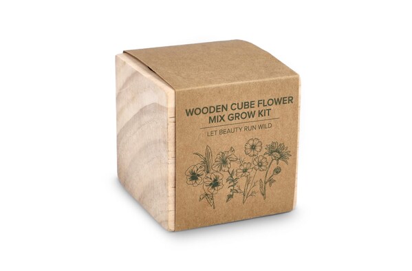 Ensemble de jardinières en bois FSC - Mélange de fleurs