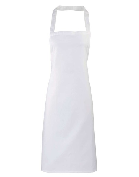 100% Organic Cotton Bib Apron - White