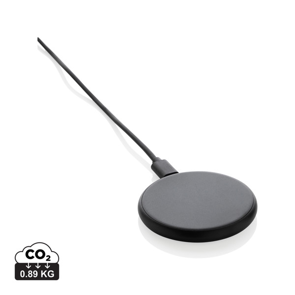 Magnapad wireless charger 15W, recycled ABS - Black