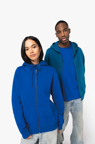 Unisex Zip-Up Hooded Sweatshirt - Ivory / L