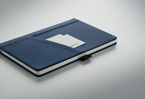 Carnet A5 en PU avec pochette Cinco - Bleu