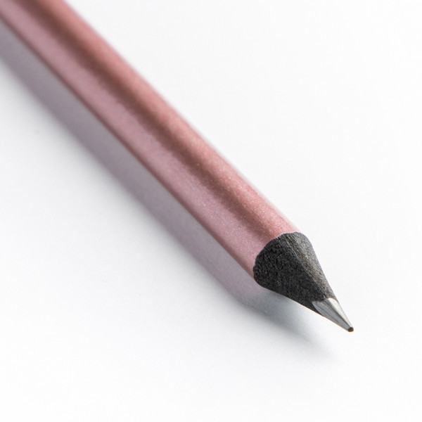 Lápis De Carvão Em Madeira, Metalizado - Rosa Gold