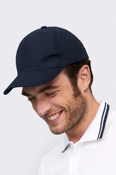 Sol's Long Beach - 5 Panel Cap - White / French Navy