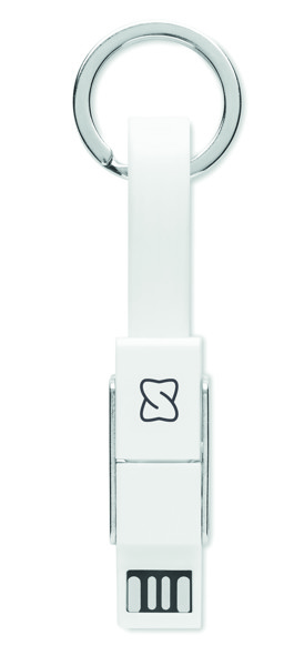 Portachiavi con cavo di carica Key C - Bianco