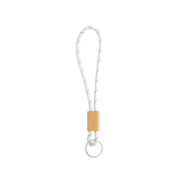 Porta Chaves Com Ajustável Em Bamboo - Branco