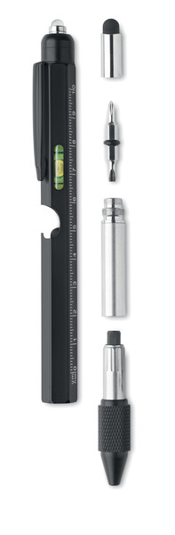 Spirit level pen with ruler Retool - Black