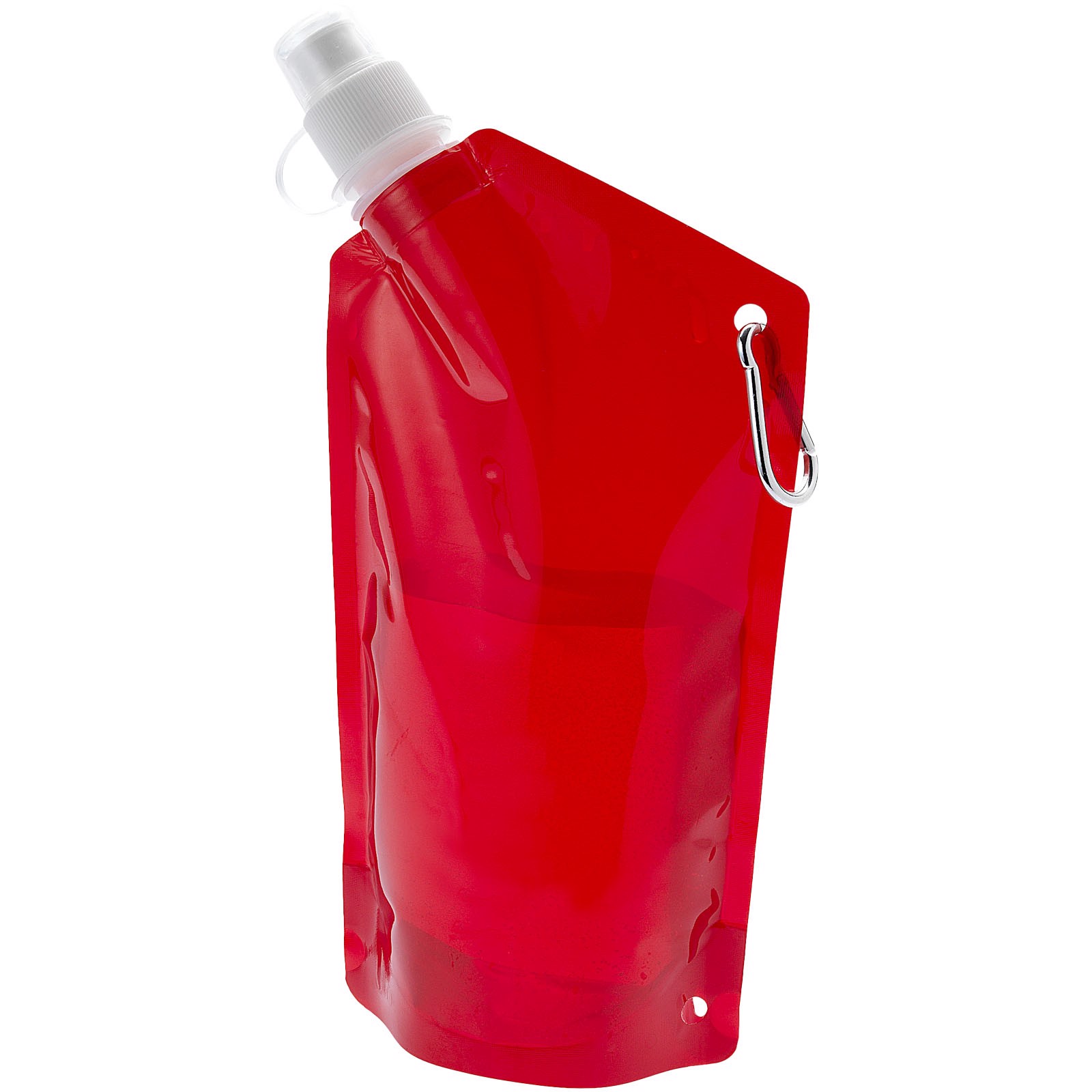 Vrečka za vodo s karabinom Cabo 600 ml - Transparent Red