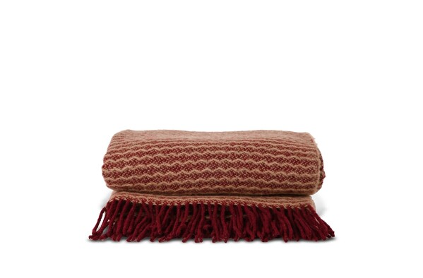 Sagaform Ulli 100% New Zeeland wool blanket - Dark Red