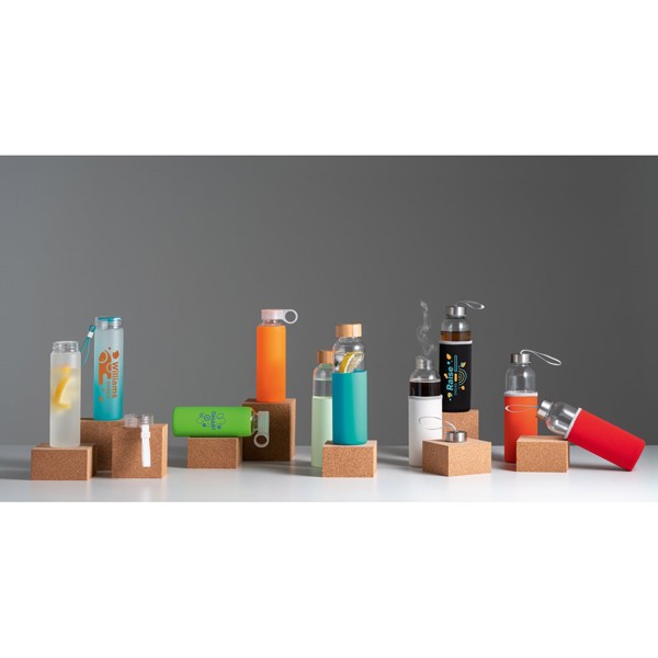 DHABI. Borosilicate glass sports bottle 380 mL - Orange