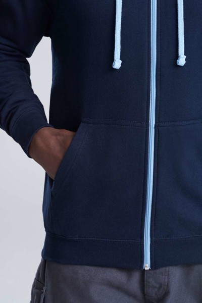 Varsity Zoodie - Heather Grey / French Navy / L