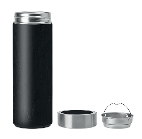 Double wall bamboo flask 400ml Batumi - Black