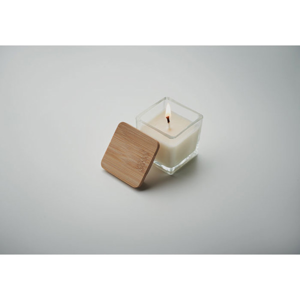 Pila candle, glass holder, 50gr - White