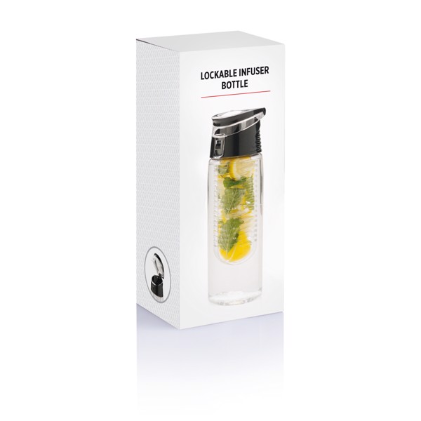 XD Collection infuser bottle, 700 ml, tritan - Transparent / Grey
