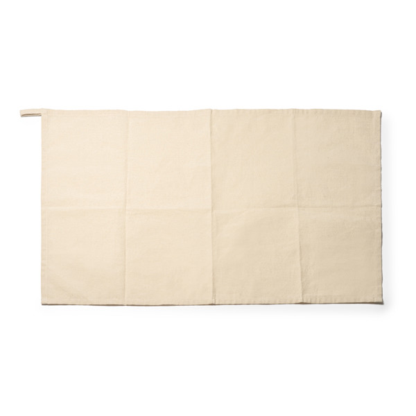 Paño de cocina personalizado de algodón Fairtrade 180 g/m² con cinta para colgar
