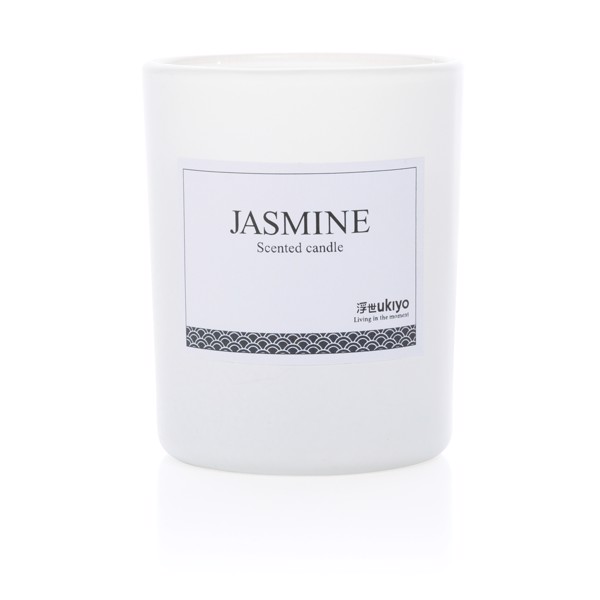 Ukiyo small scented candle in glass - White