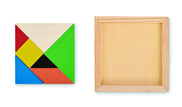 Tangram puzzle in wood