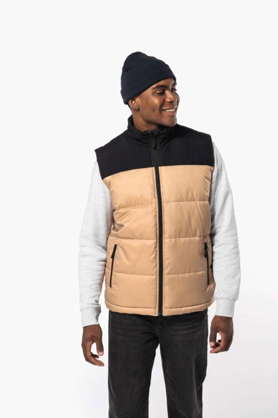 Unisex Bi-Tone Padded Bodywarmer - Wet Sand / Black / S