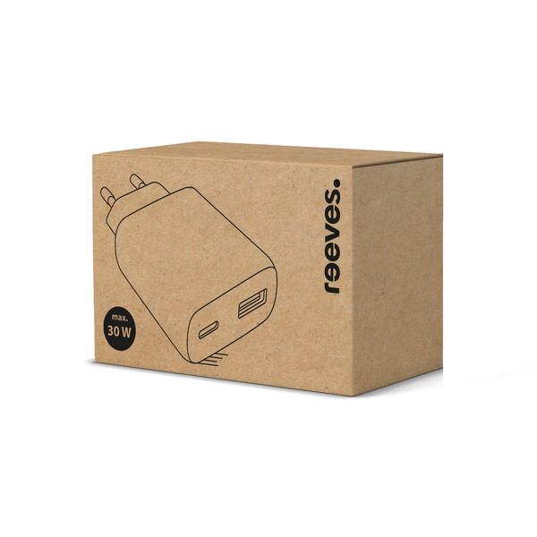Chargeur USB GaN 2 ports TOMARES - blanc