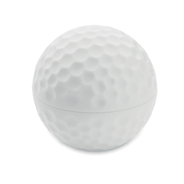 Lip balm in golf ball shape