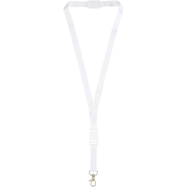 Balta plnobarevný lanyard - oboustranný - Bílá / Bílá / 15mm