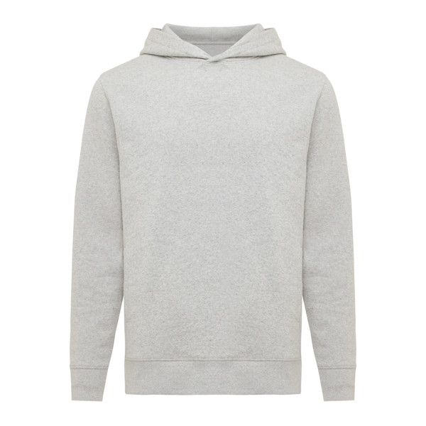 Mikina s kapucí a bočními kapsami Iqoniq Yengo z rec. bavlny - Light Heather Grey / 4XL