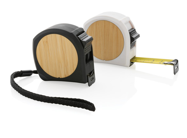 Mètre ruban 5M/19mm en plastique recyclé RCS et bambou - Noir