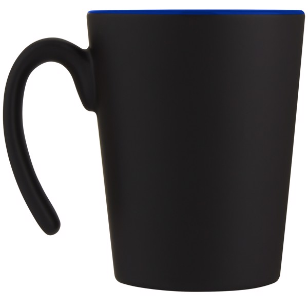 Mug en céramique Oli 360 ml avec anse - Bleu / Noir