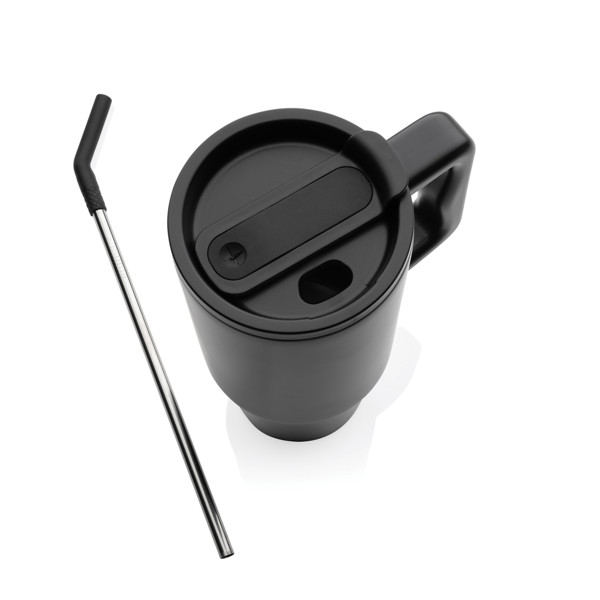 Mug 900ml en acier inoxydable recyclé Embrace RCS - Noir