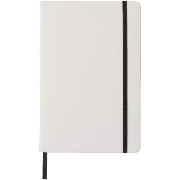 Spectrum A5 white notebook with coloured strap - White / Solid Black