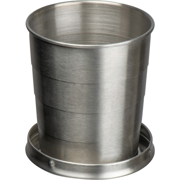 Foldable stainless steel drinking cup HEATHER - Silvergrey